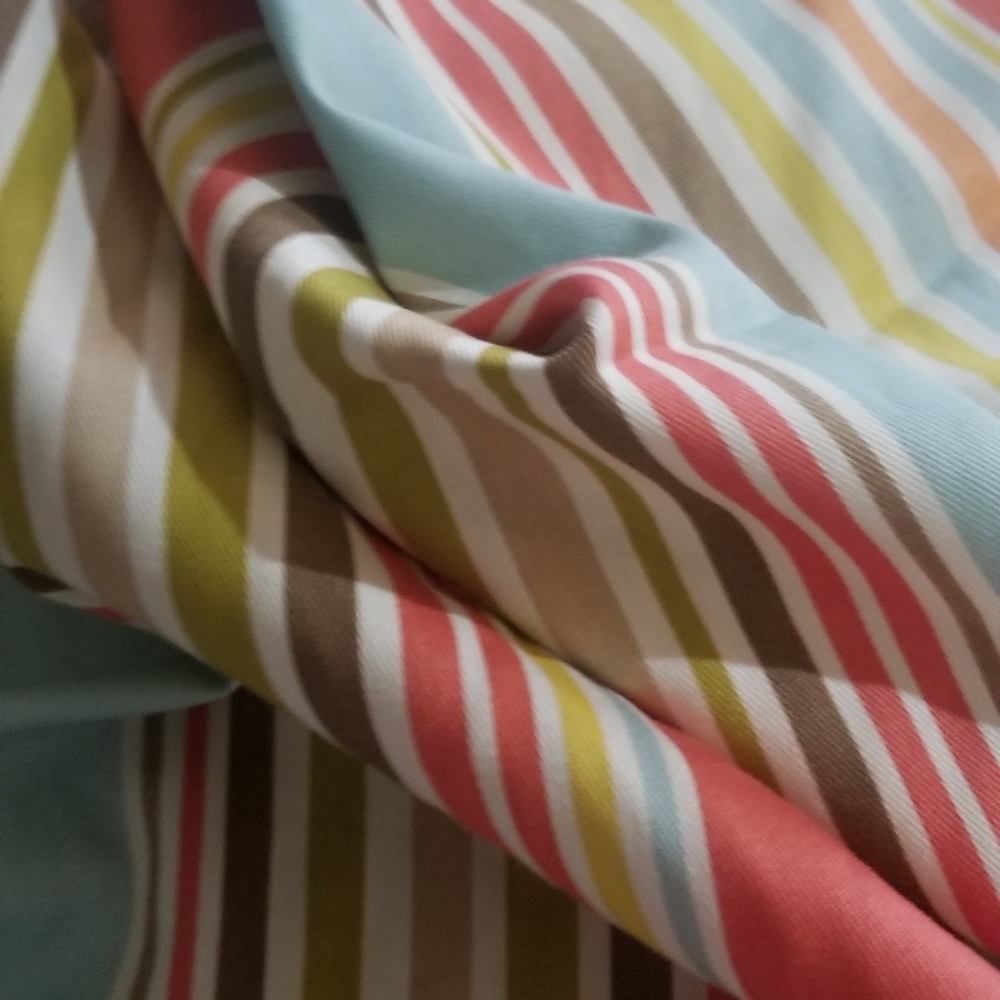 P. KAUFMANN poly linen drapery fabric 1 yard + stripe